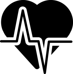 Heart With Lifeline Variant Outline Icon Svg Set, Free Vectors File